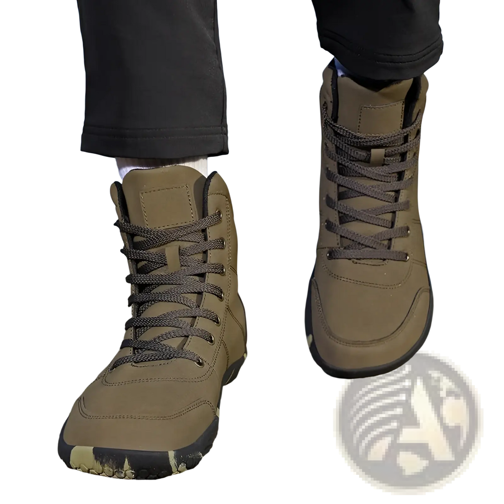 Hiking Boots Wide Toe Leather High Top Sports Shoes