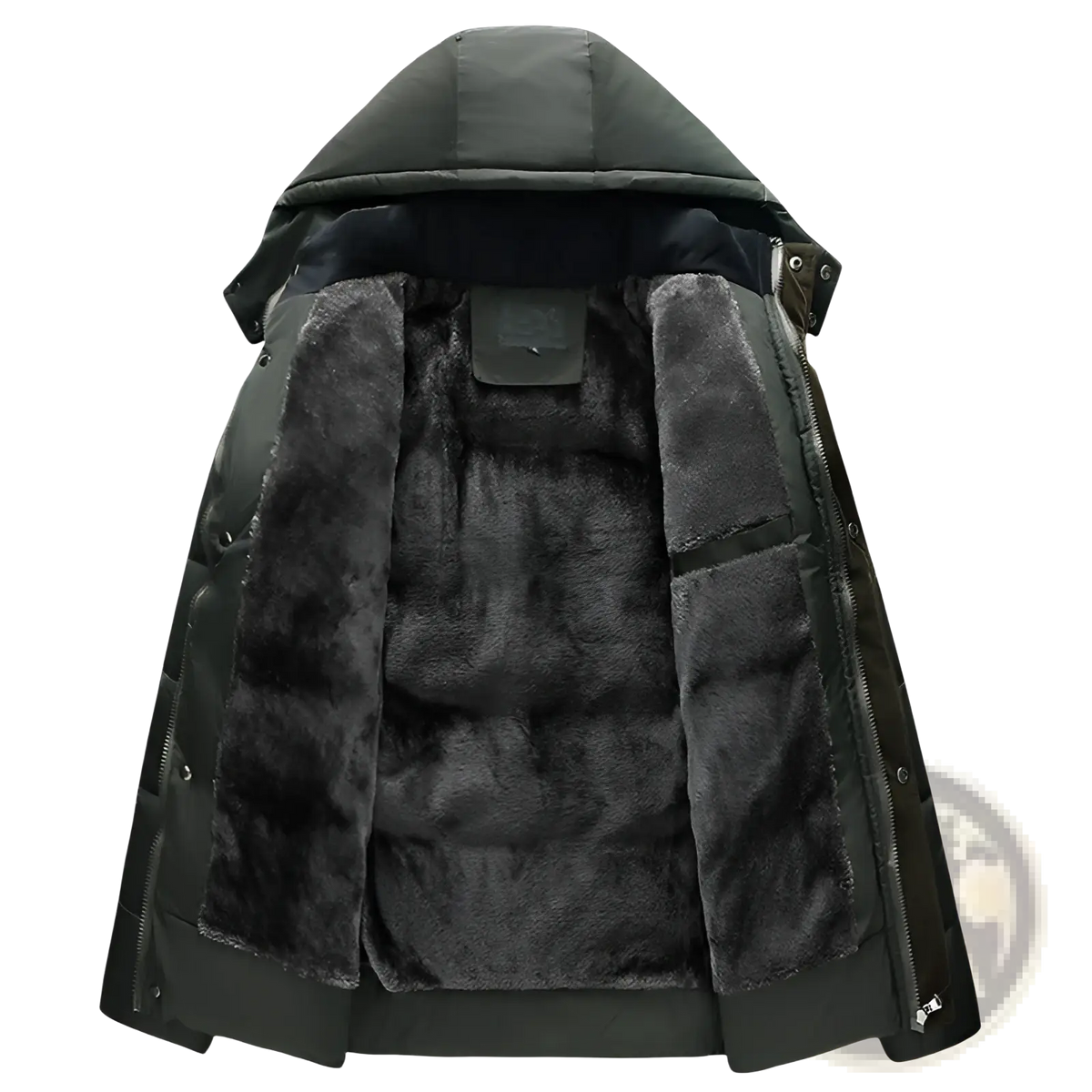 Hooded Quilted Winter Jacket with Plush Fleece Lining