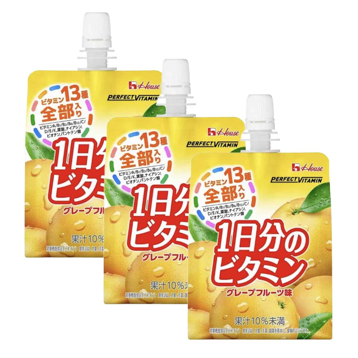 House Wellness Foods Perfect Vitamin Jelly Grapefruit Flavor 180 G x 3 Pcs