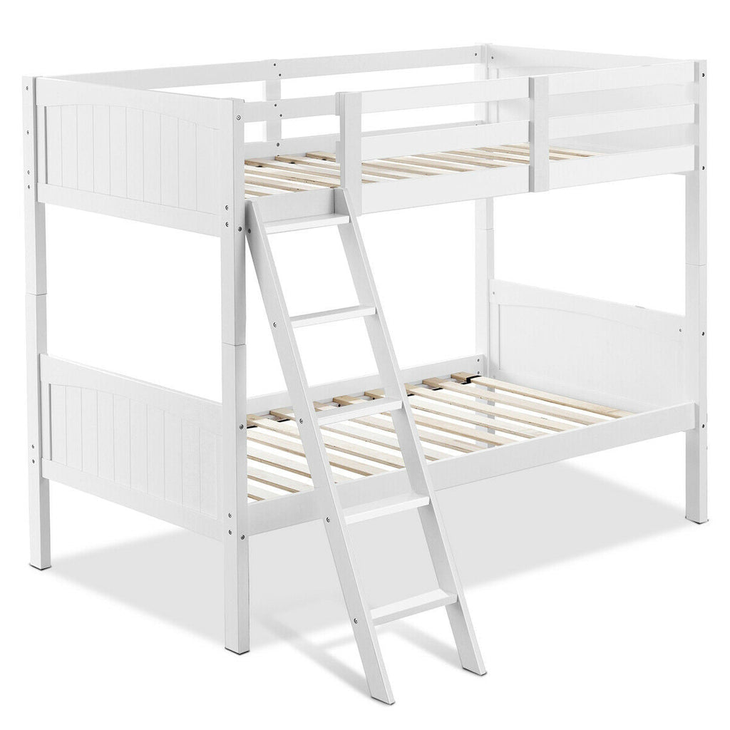 Twin Size Wooden Bunk Beds Convertible 2 Individual Beds