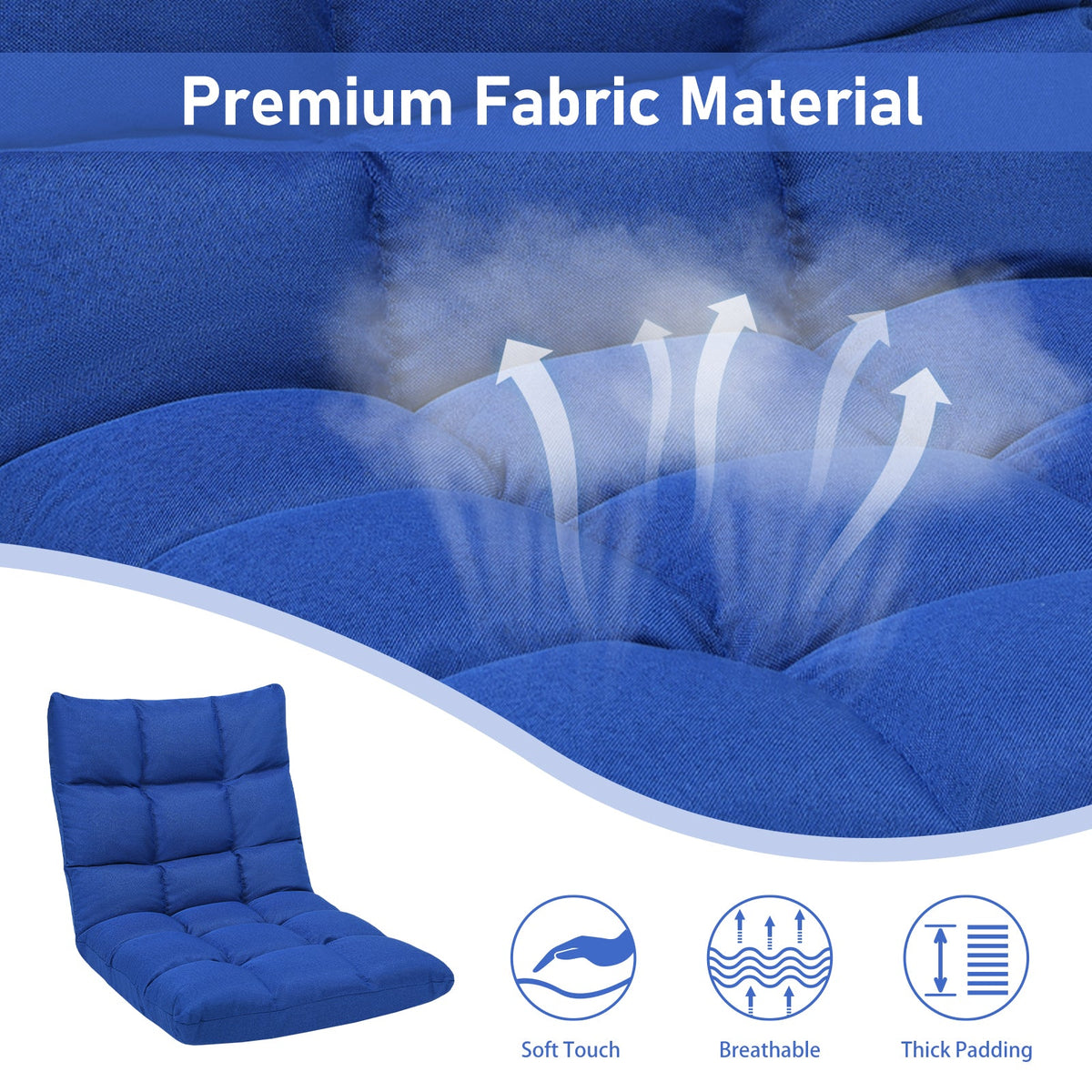 14-Position Adjustable Folding Lazy Gaming Sofa
