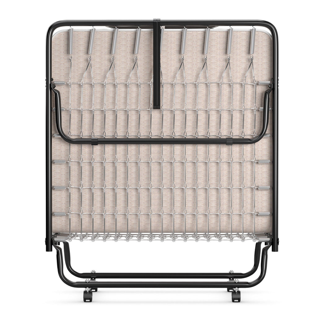 Rollaway Guest Bed with Sturdy Steel Frame and Memory Foam Mattress Made in Italy