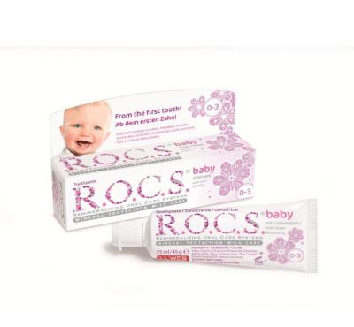 Rocs Baby Natural Toothpaste for Infants 0-3 Years - Fluoride-Free, Hypoallergenic, and Safe to Swallow