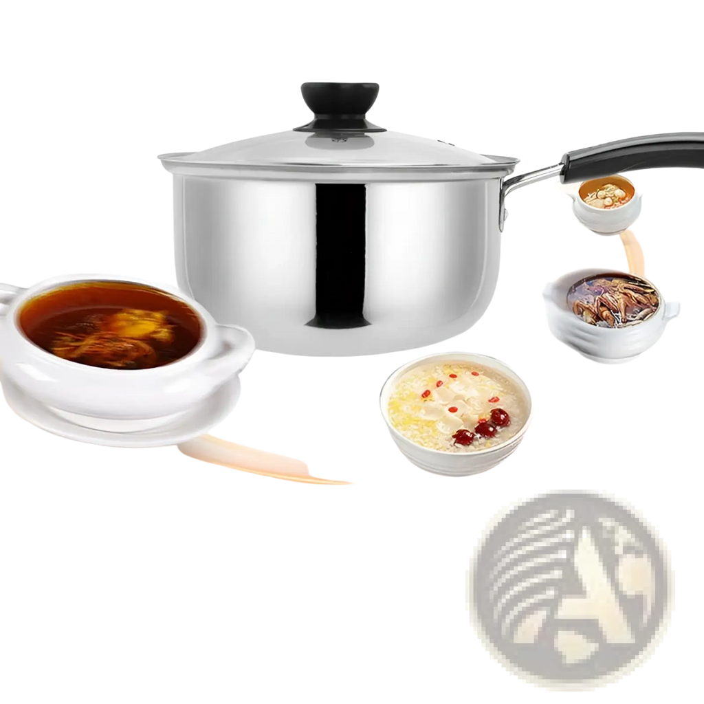 Induction Stainless Steel Cookware Set with Glass Lids