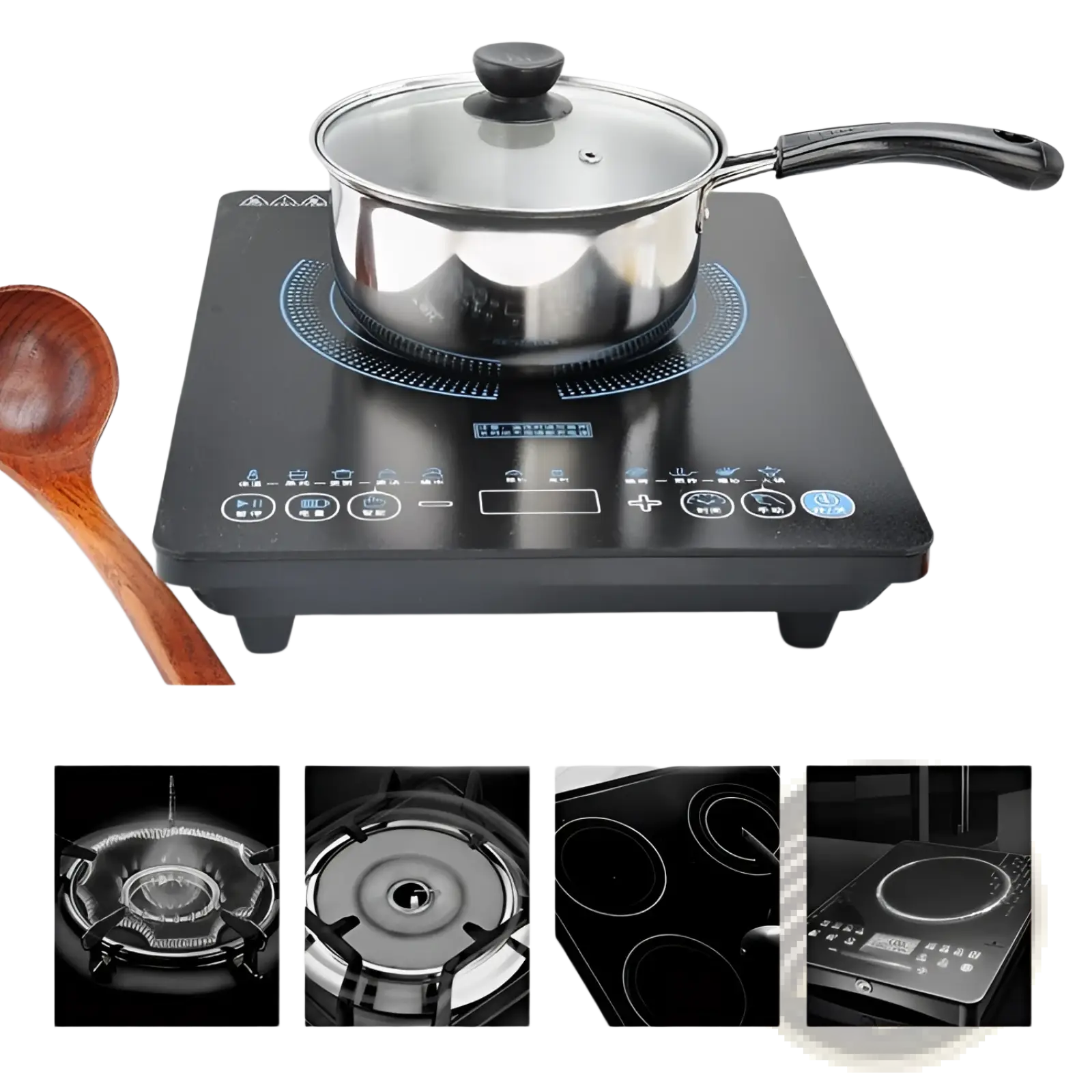 Induction Stainless Steel Cookware Set with Glass Lids