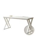 Industrial Writing Desk 55 Inch White Wood Table