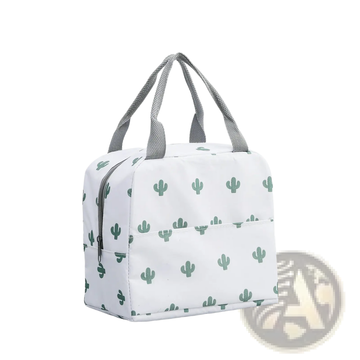 Insulated Waterproof Lunch Bag Striped Cactus Pattern