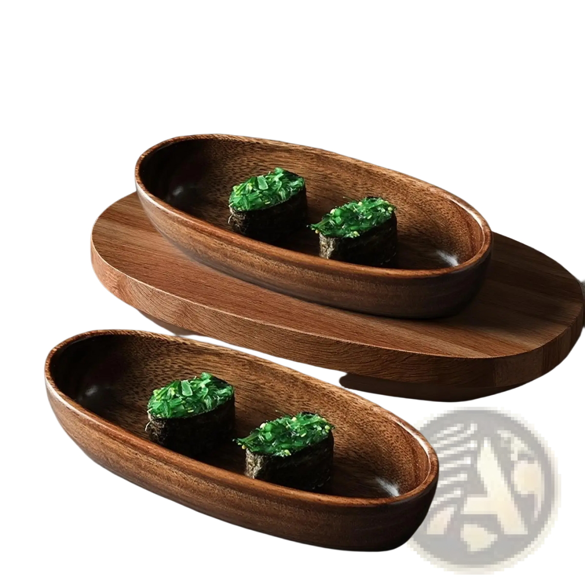 Japanese Sushi Platter Handcrafted Wooden Boat Set