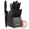 Kitchen Knife Set 15 Piece Carbon Steel with Sharpener