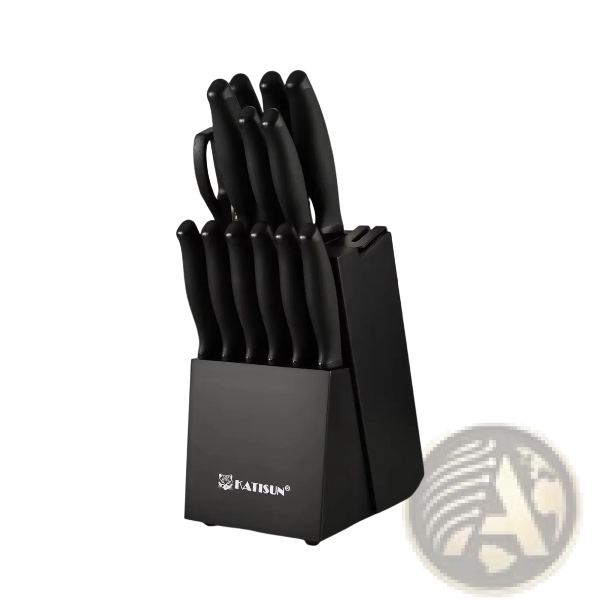 Kitchen Knife Set 15 Piece Carbon Steel with Sharpener