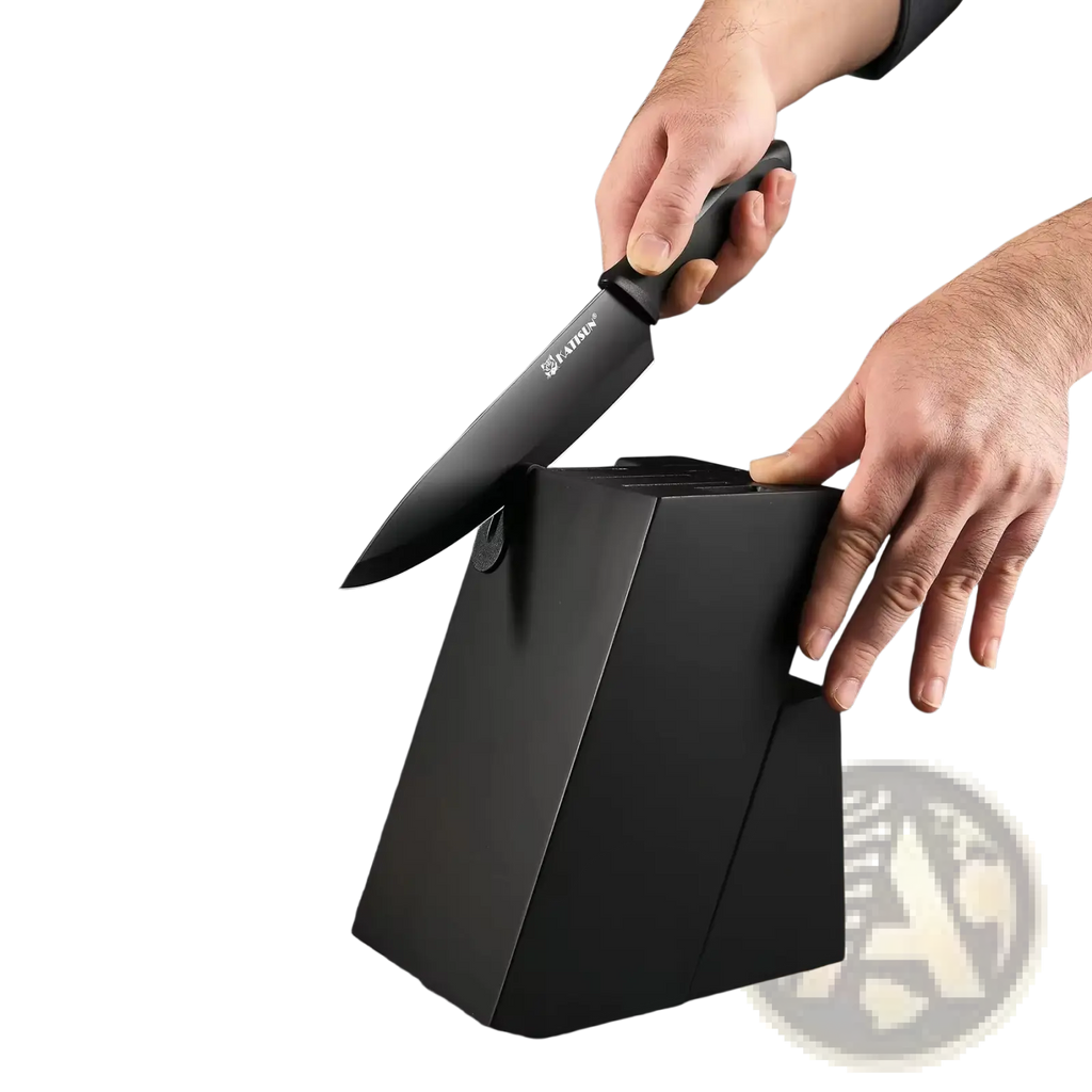 Kitchen Knife Set 15 Piece Carbon Steel with Sharpener