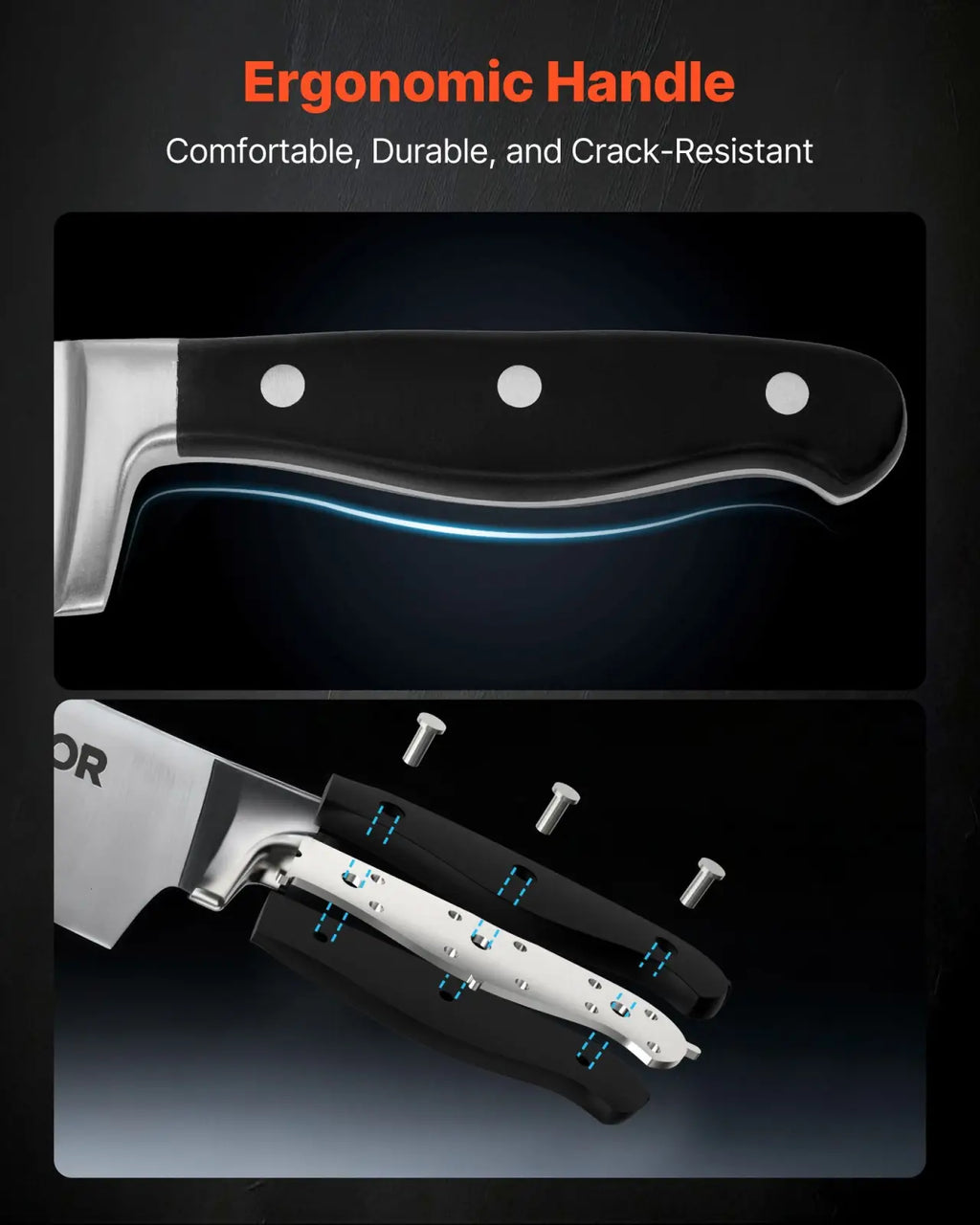 Kitchen Knife Set 15 Piece High Carbon Stainless Steel