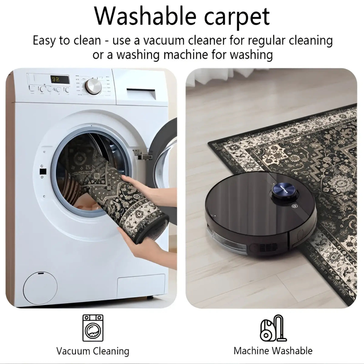 Kitchen Rug Sets 3 Piece Washable Boho Non Slip Runner