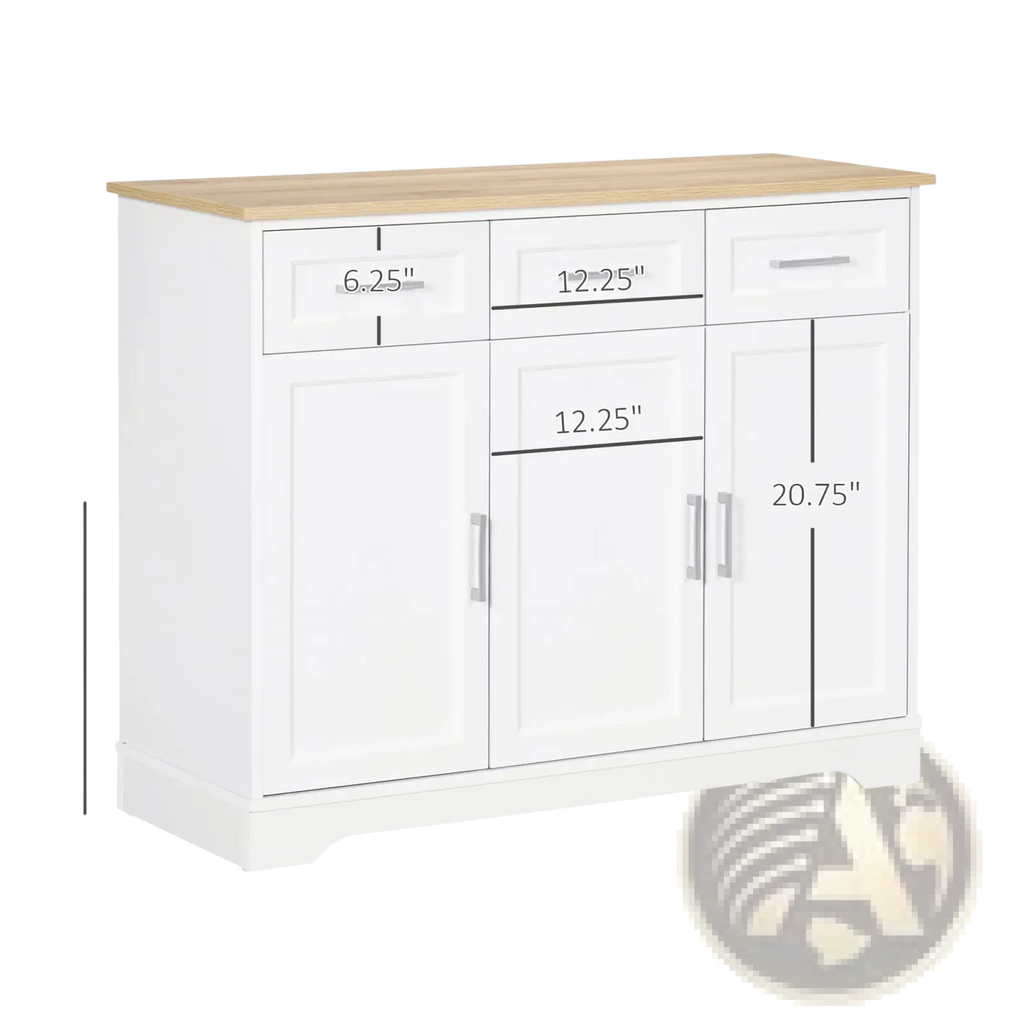 Kitchen Sideboard Buffet Cabinet with Storage White Oak