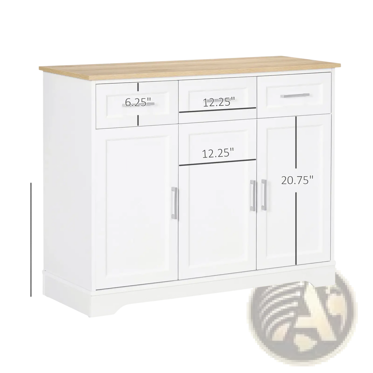 Kitchen Sideboard Buffet Cabinet with Storage White Oak