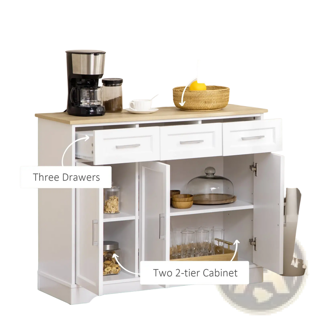 Kitchen Sideboard Buffet Cabinet with Storage White Oak