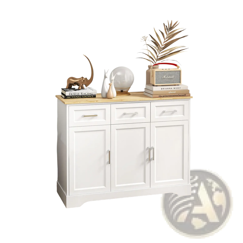 Kitchen Sideboard Buffet Cabinet with Storage White Oak