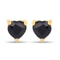 0.70 ct Genuine Black Sapphire 14K Yellow Gold Earrings