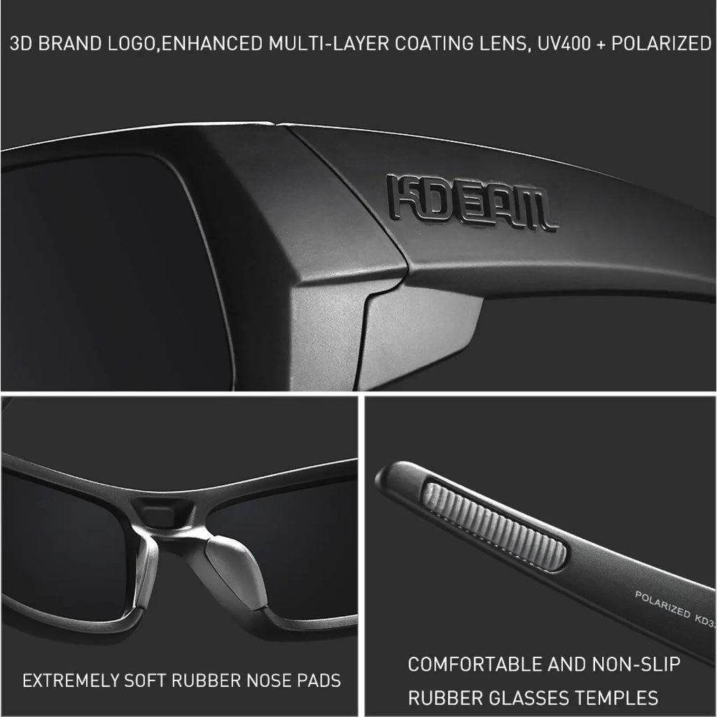 Koda Sport Polarized Square Mirror Lens Sunglasses
