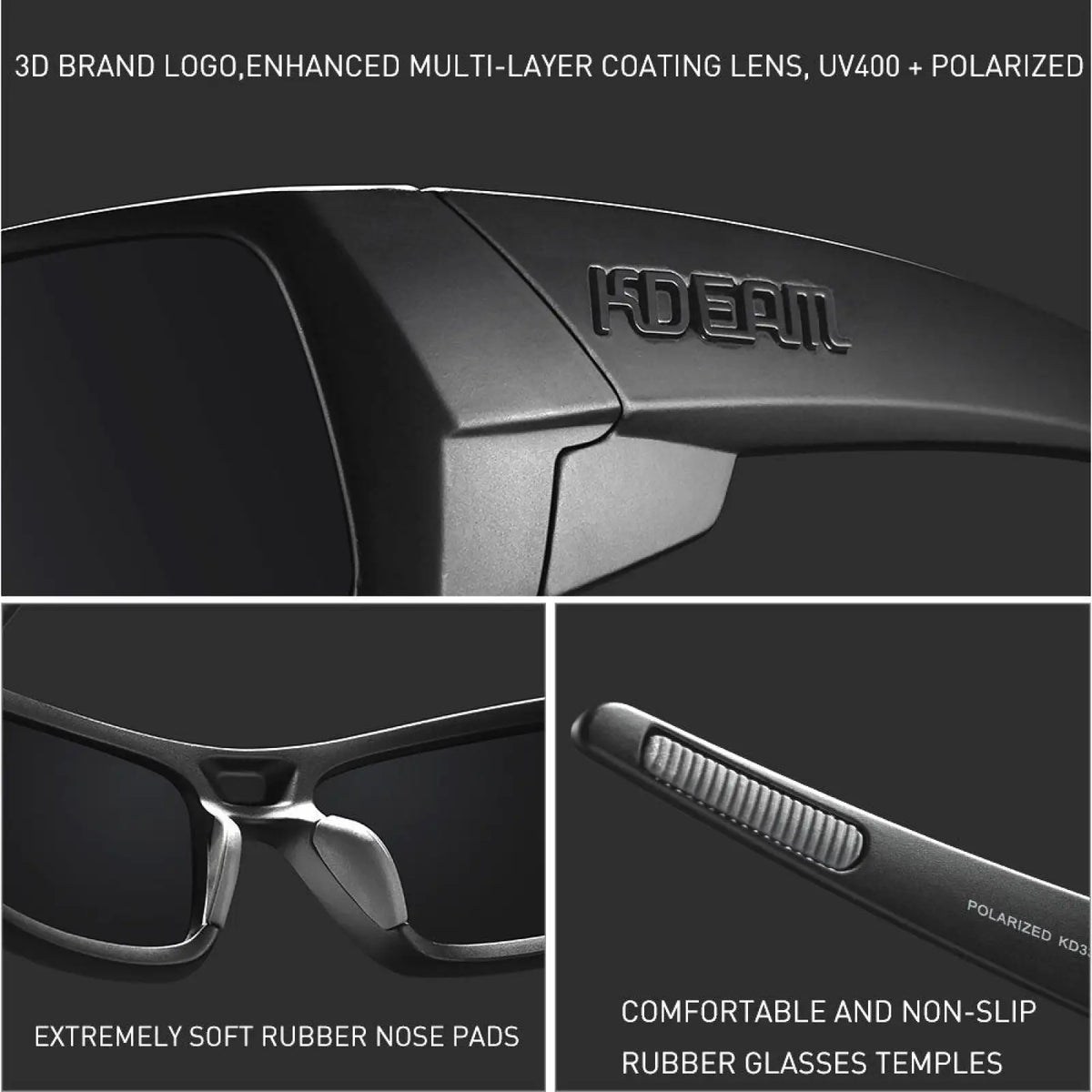 Koda Sport Polarized Square Mirror Lens Sunglasses