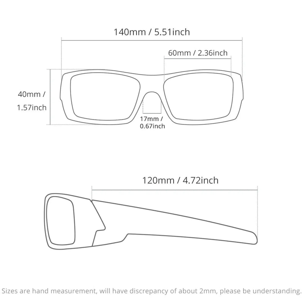 Koda Sport Polarized Square Mirror Lens Sunglasses