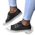 Laceless Canvas Sneakers Striped Slip on Loafers