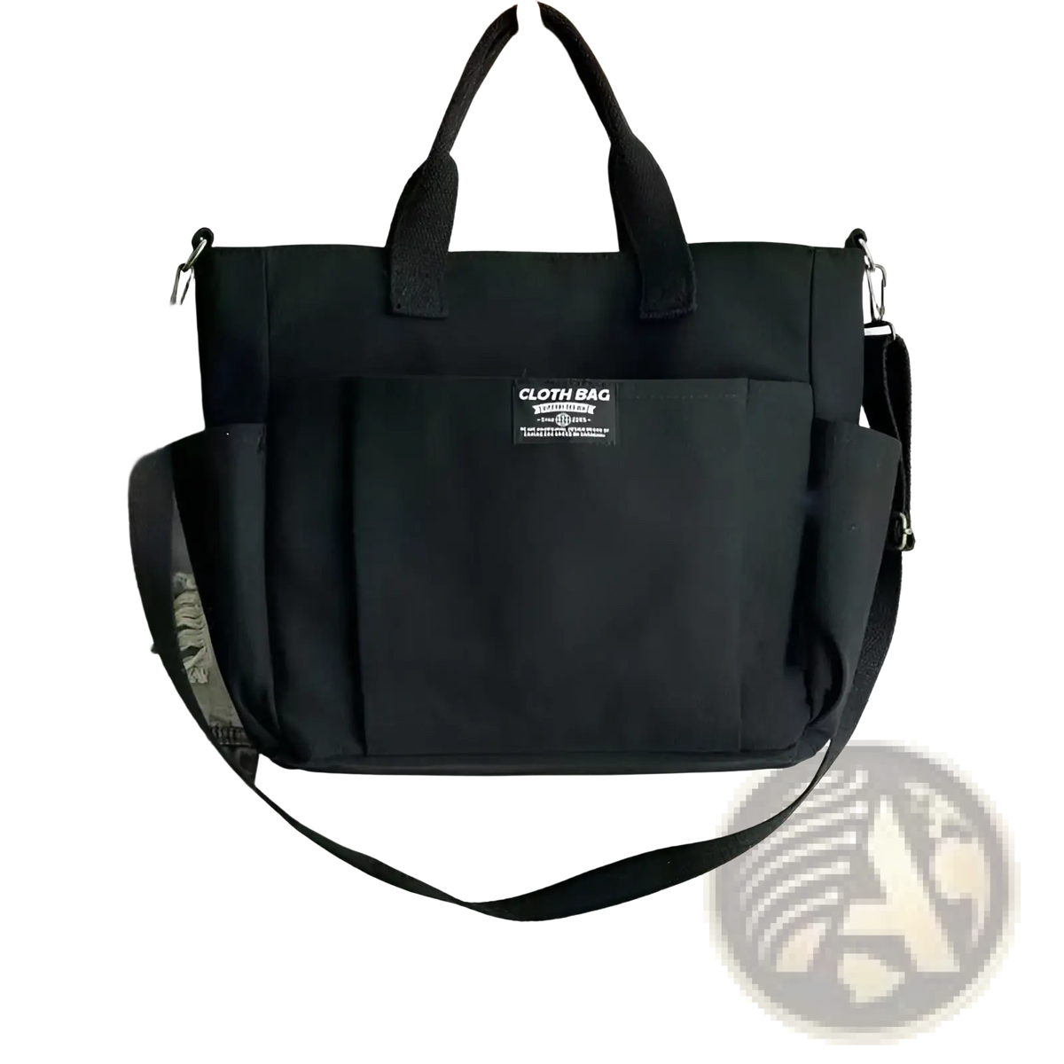 Large Capacity Canvas Commuter Tote with Leather Straps