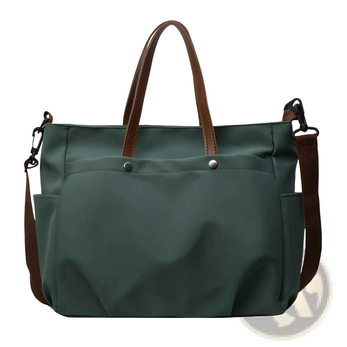 Large Capacity Canvas Tote Bag with Leather Handles