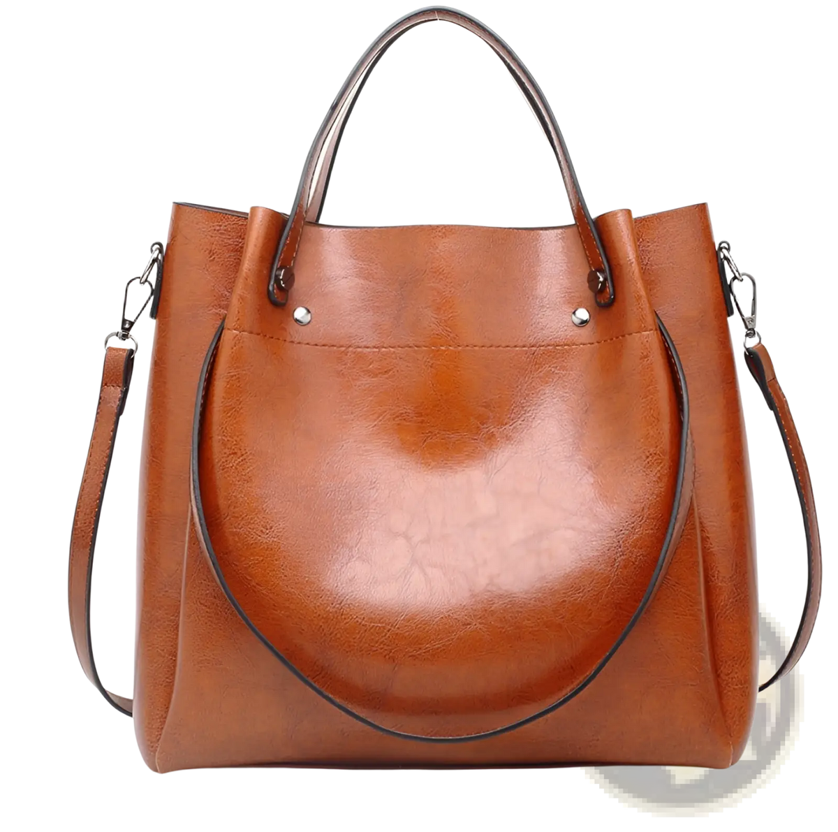 Large Capacity Faux Leather Tote Shoulder Bag