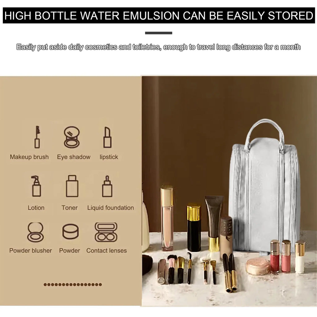 Large Travel Toiletry Bag Hanging Leather Makeup Case