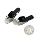 Leather Buckle Mule Sandals for Women Square Toe
