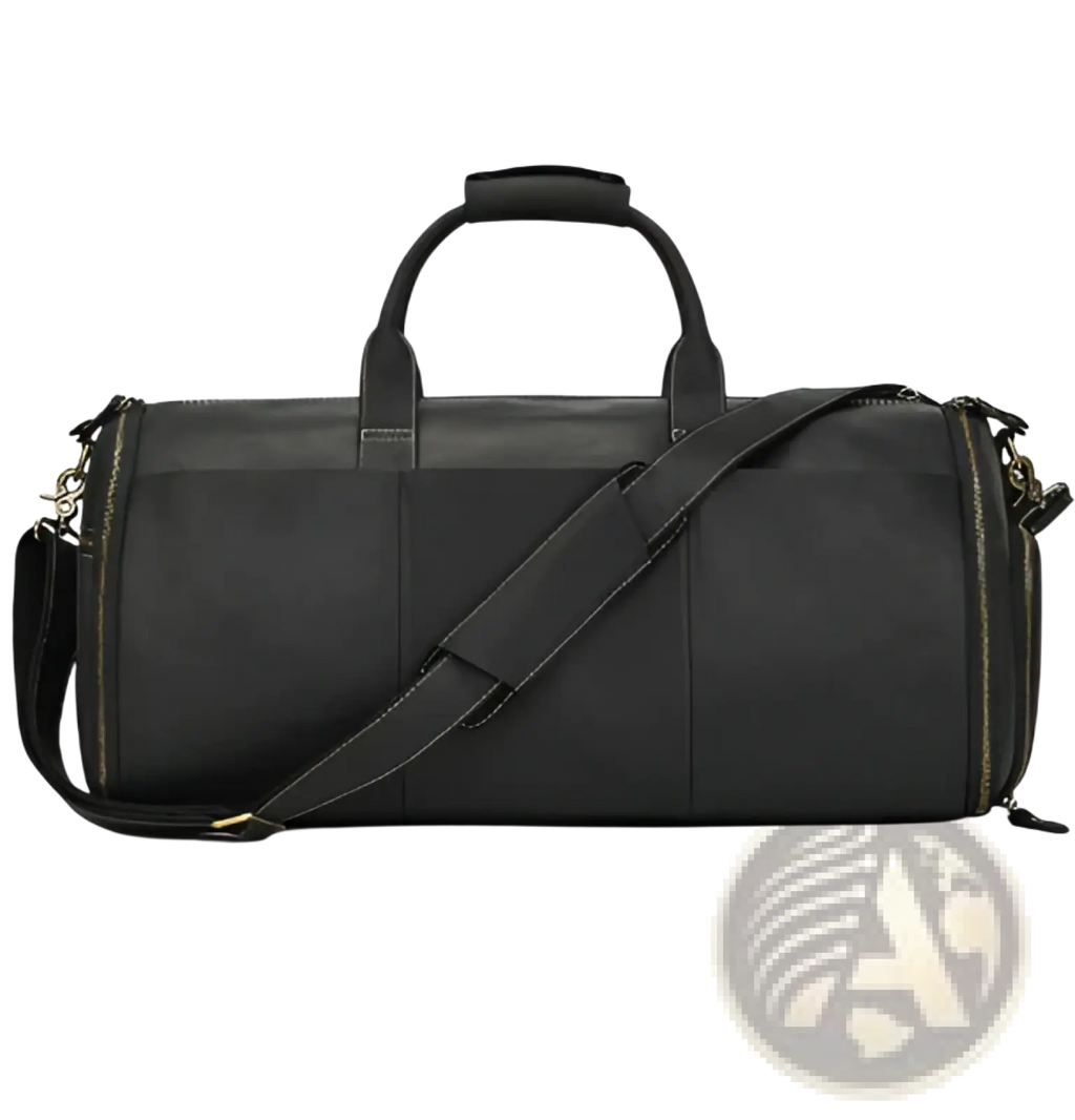 Leather Duffle Bag Vintage Large Folding Travel Bag