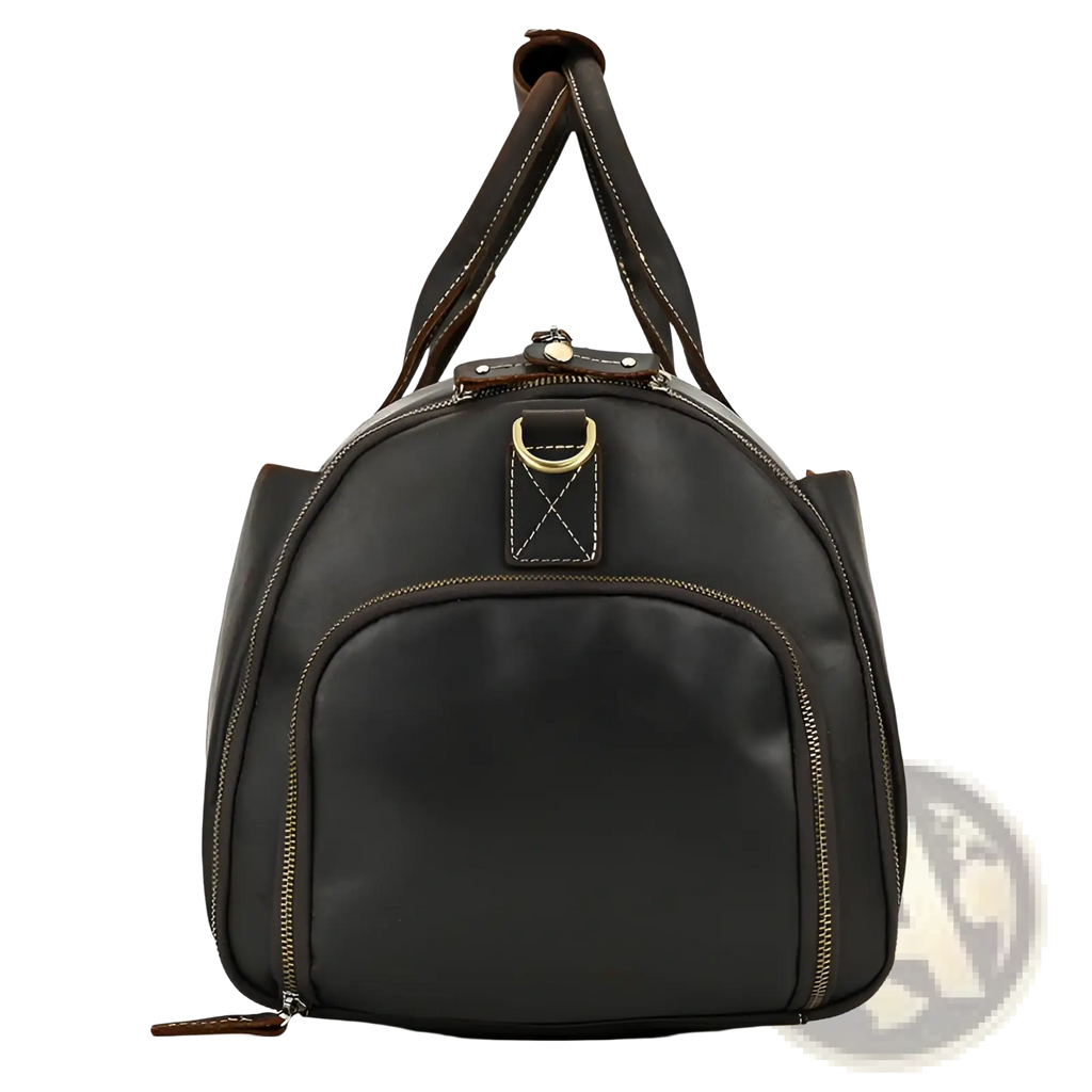 Leather Duffle Bag Vintage Large Folding Travel Bag