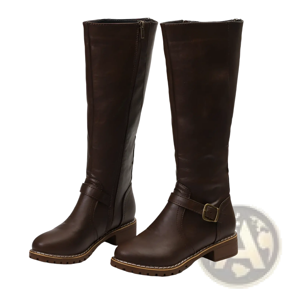 Leather Knee High Buckle Strap Warm Knight Boots