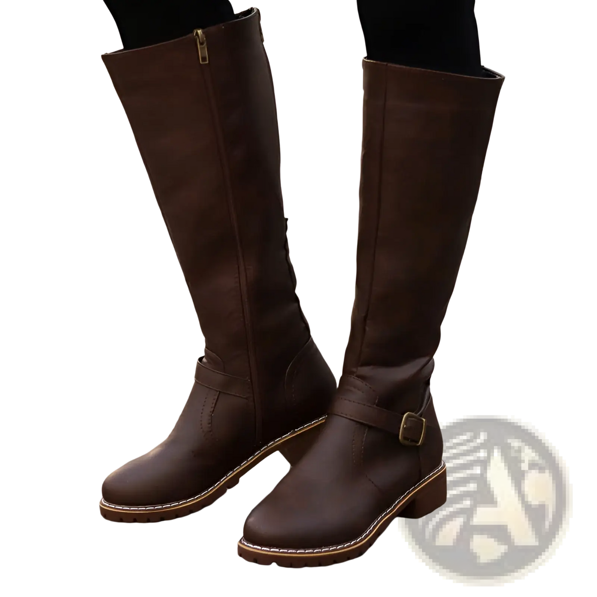 Leather Knee High Buckle Strap Warm Knight Boots