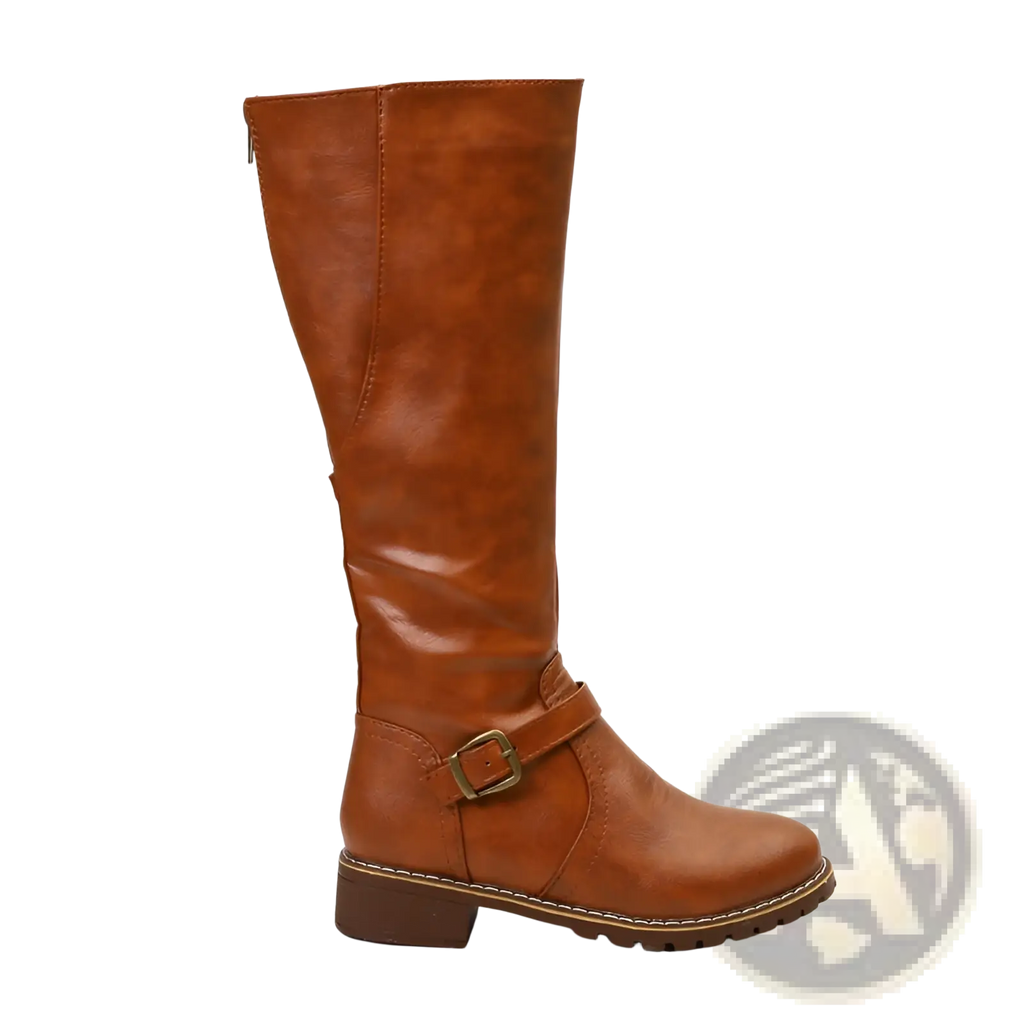 Leather Knee High Buckle Strap Warm Knight Boots