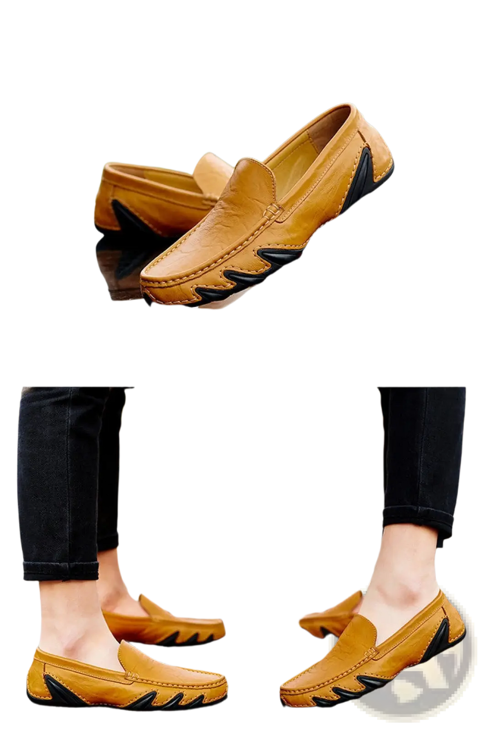 Leather Loafers for Men Retro British Style Shoes