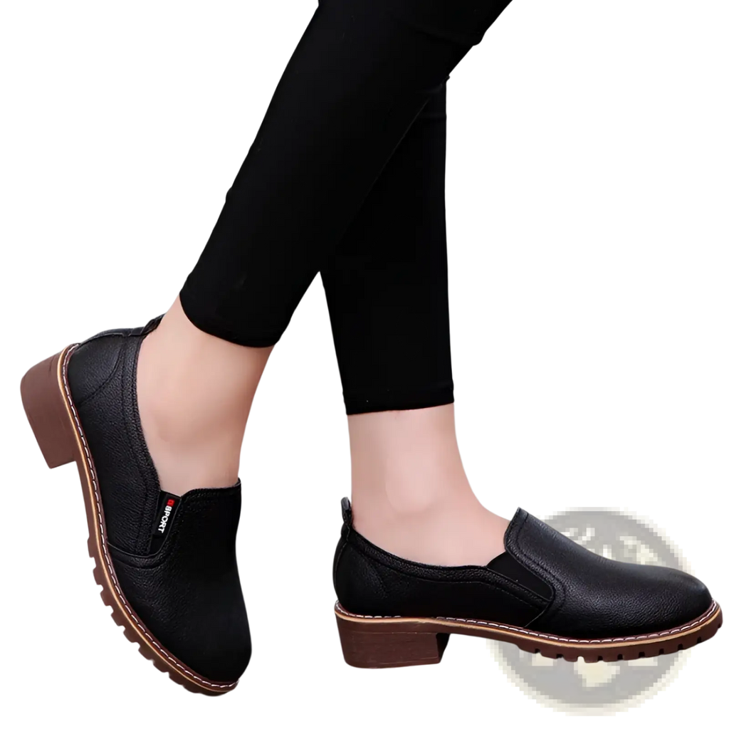 Leather Loafers Waterproof Platform Flat Shoes