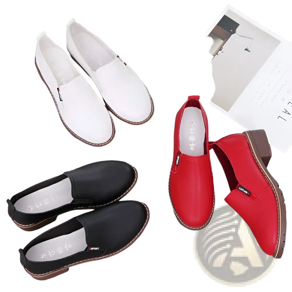Leather Loafers Waterproof Platform Flat Shoes