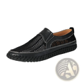 Leather Mesh Slip on Loafers with Braided Rubber Sole
