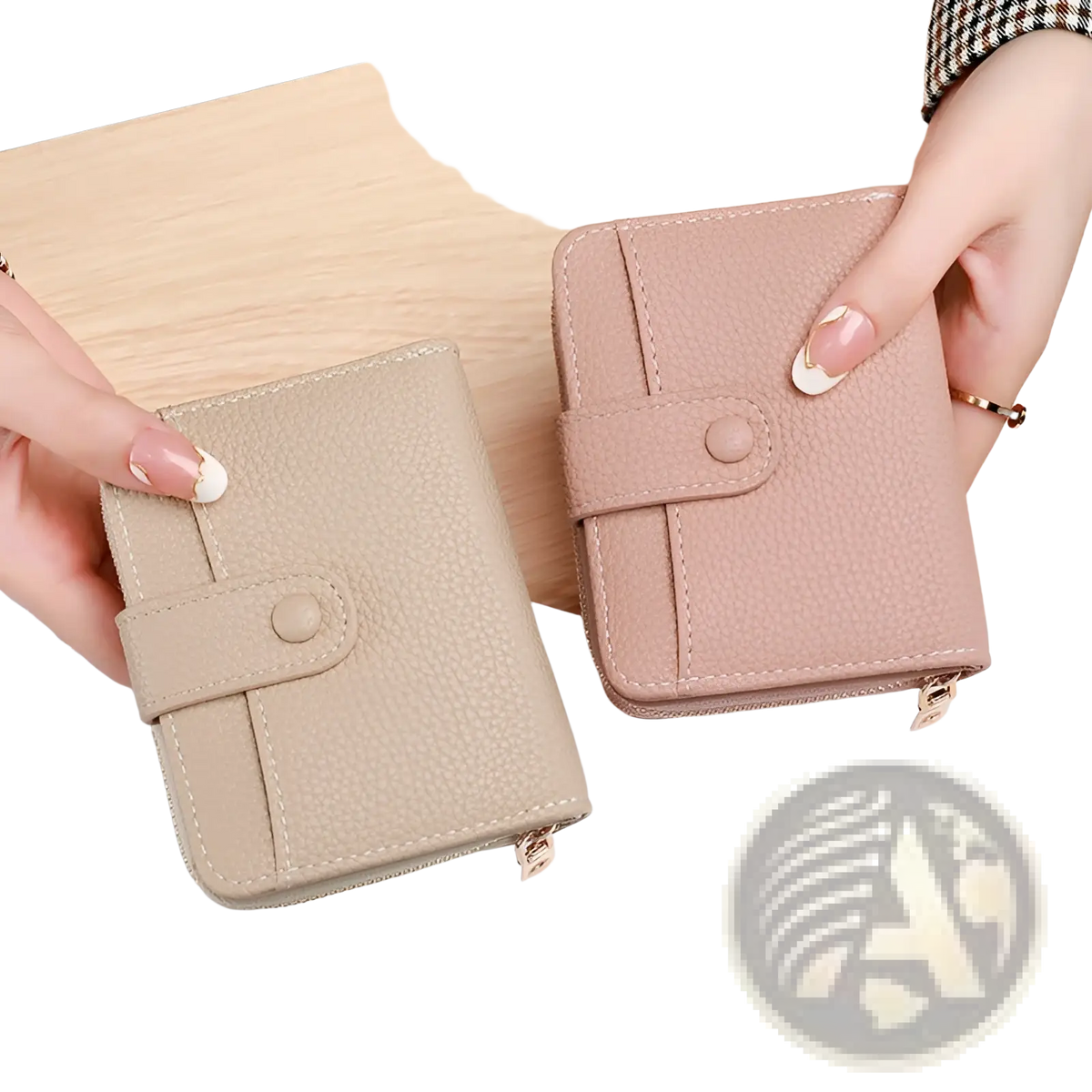 Leather Mini Organ Wallet with Button Closure