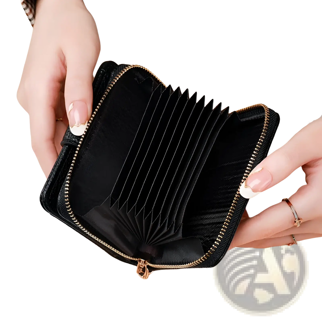 Leather Mini Organ Wallet with Button Closure