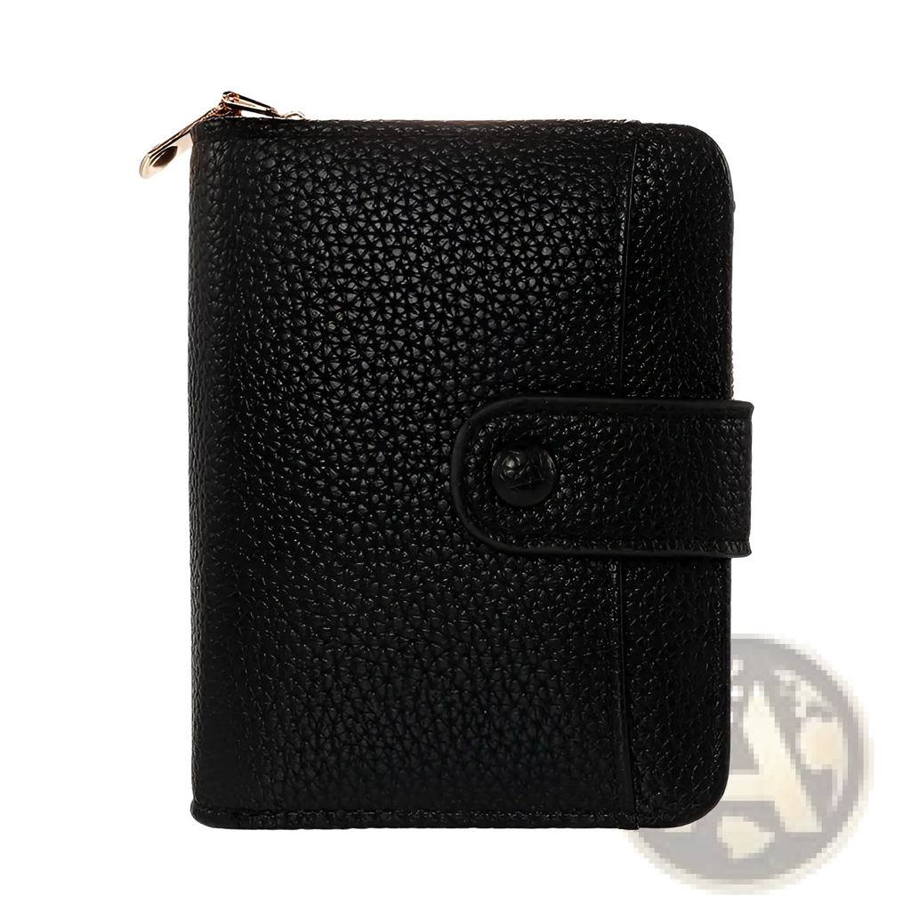 Leather Mini Organ Wallet with Button Closure