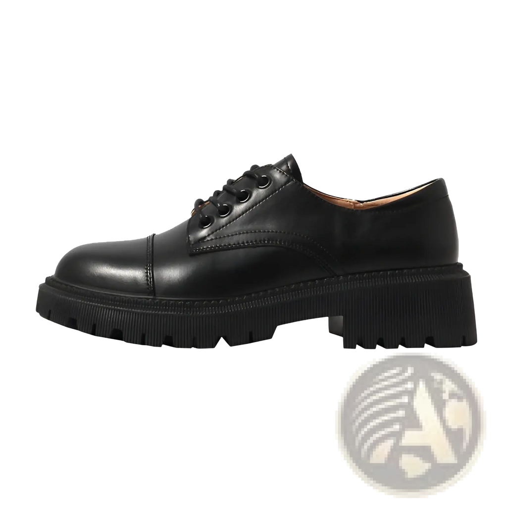 Leather Platform Oxford Shoes British Style Cowhide