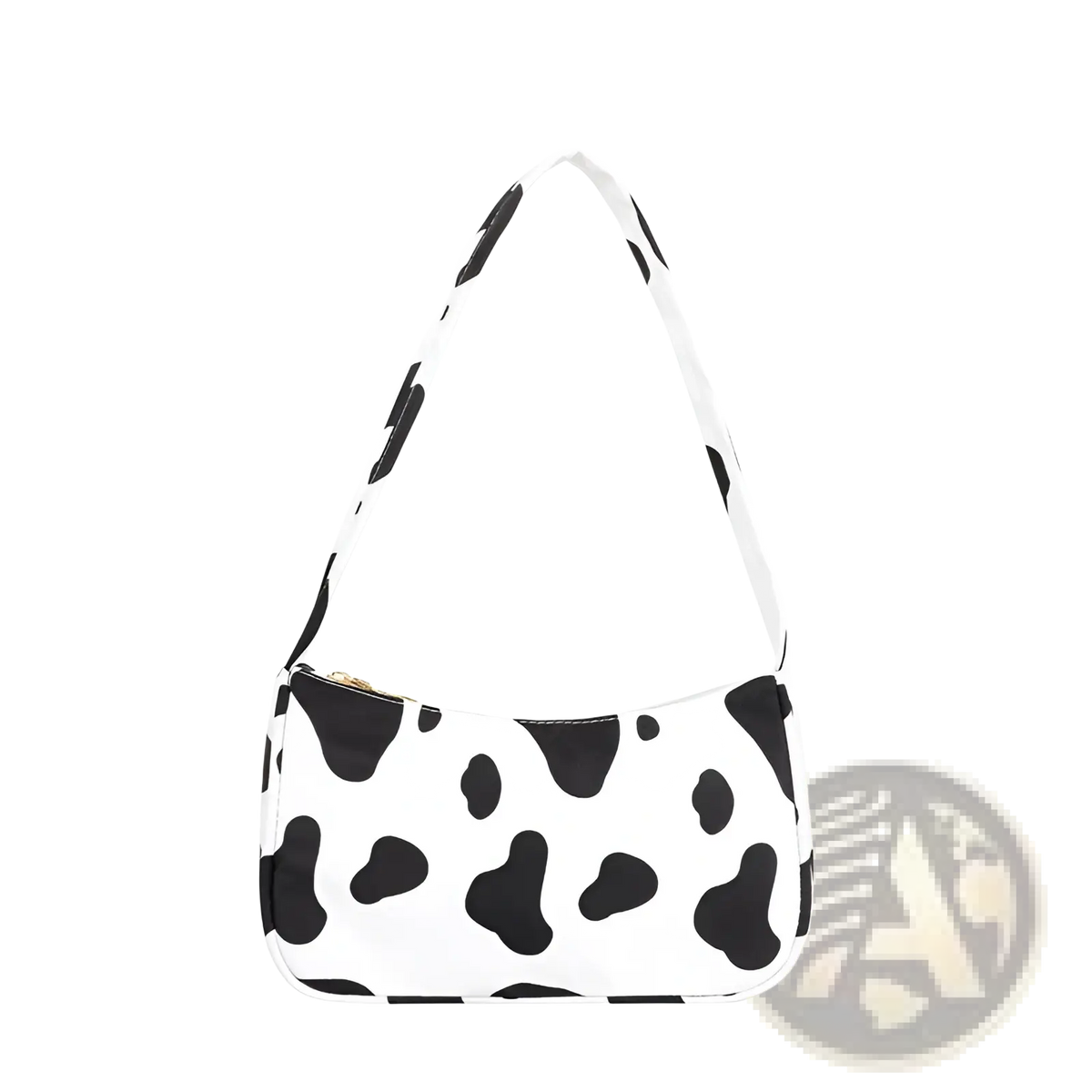 Leopard Print and Checkered Nylon Underarm Bag