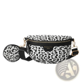 Leopard Print Waist Bag with Coin Pouch and Leather Trim