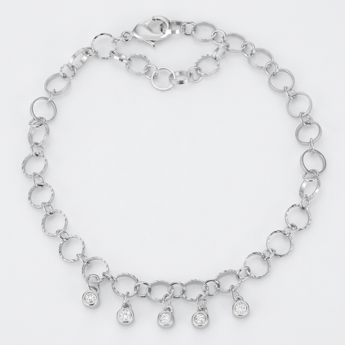 .55 Ct Stunning 8" Bracelet with CZ Charms