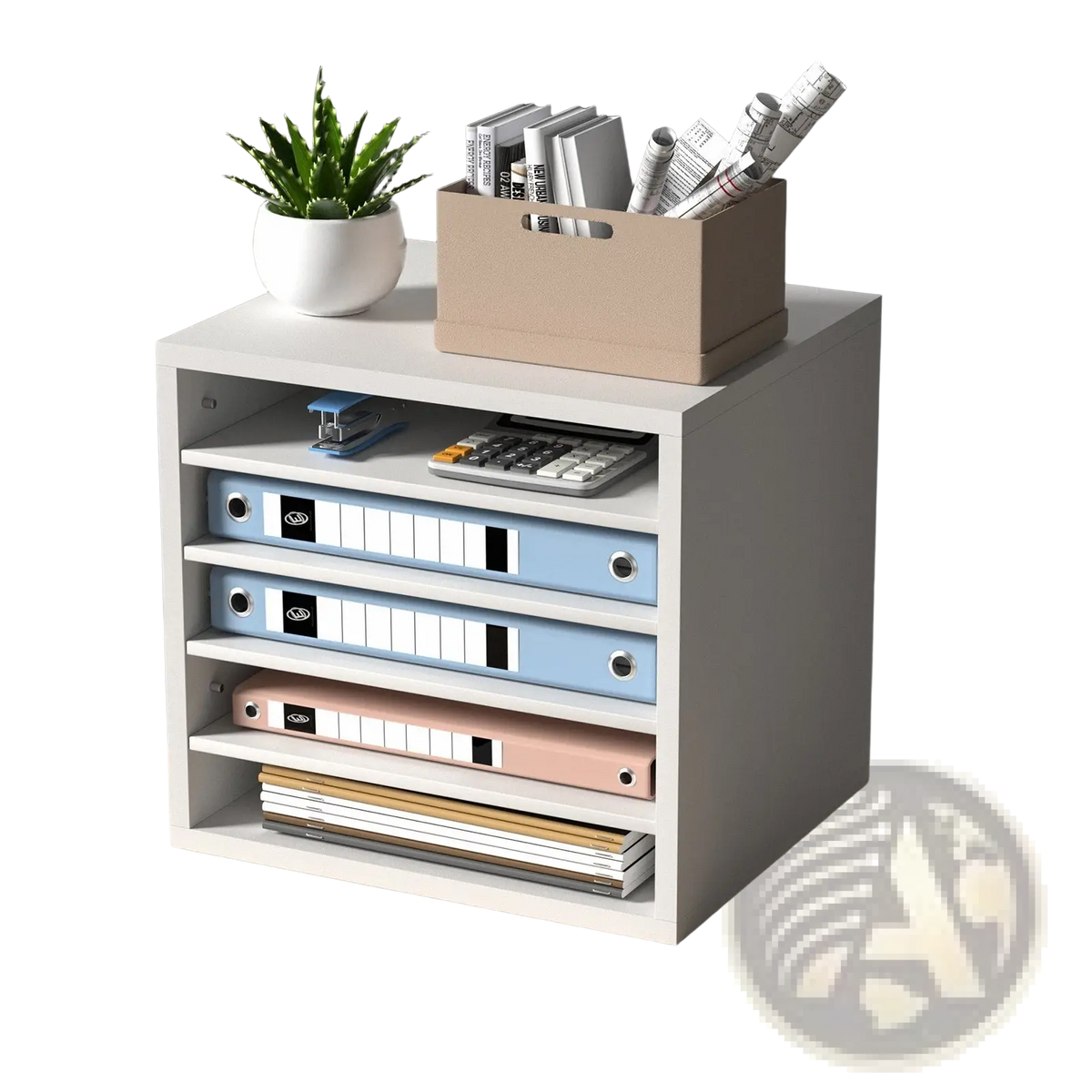 Literature Organizer 5 Compartment Wood Mail Sorter White
