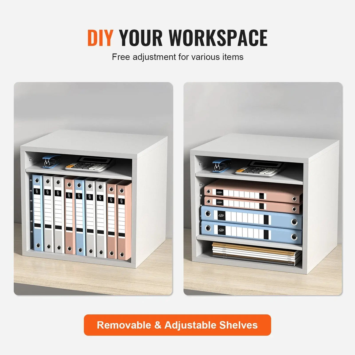 Literature Organizer 5 Compartment Wood Mail Sorter White