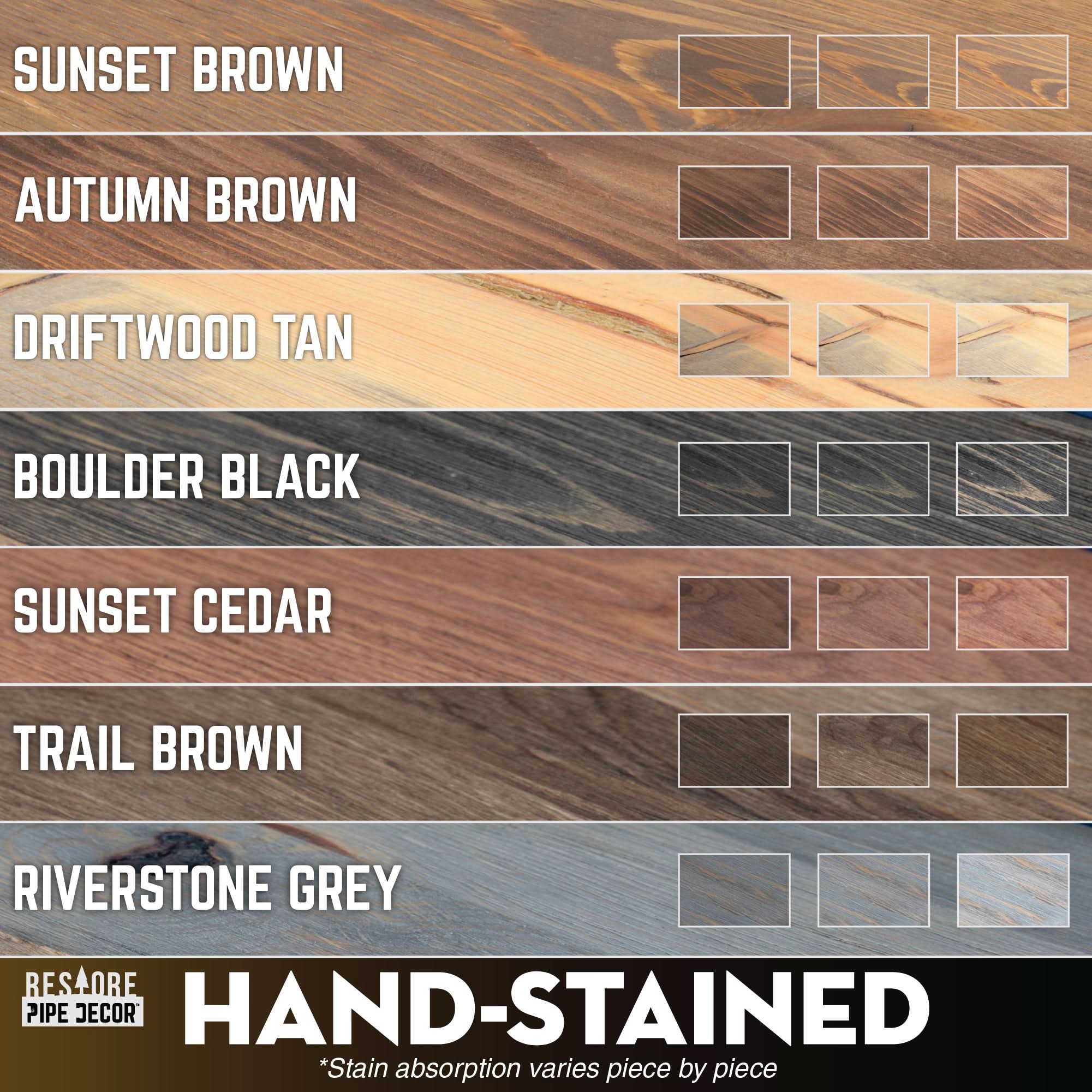 RESTORE Trail Brown 24 in. Shelves with L-Shaped Brackets